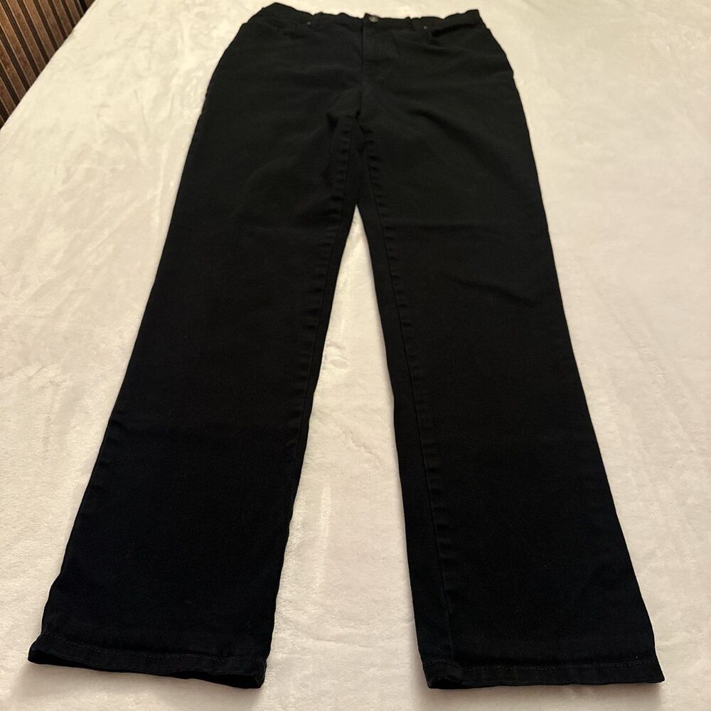 Gloria Vanderbilt 12 Long Amanda Classic Straight Black Stretch Denim Jeans